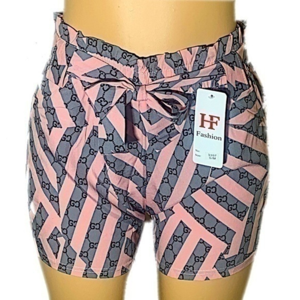 Monogram color way and tie-front lShorts with Pockets